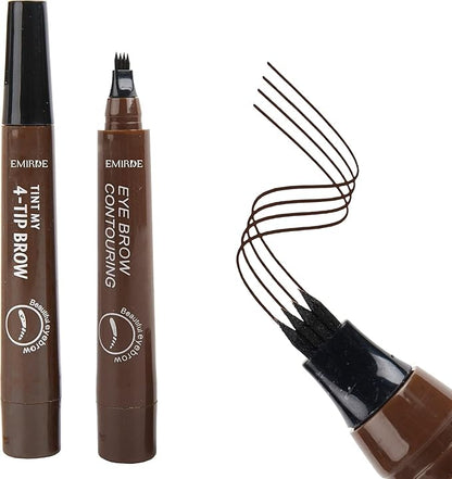 Eyebrow Pen with Pointed Tip Eyebrows Liquid Makeup Pencil Long Lasting Waterproof Fork Tip Eyebrow Tattoo Pen (Multicolor)