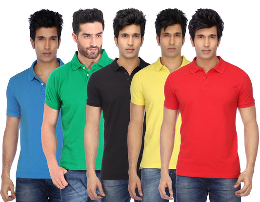 Ketex Cotton Blend Half Sleeves Polo Tshirt (Pack of 5)