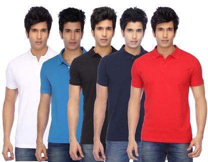 Ketex Cotton Blend Half Sleeves Polo Tshirt (Pack of 5)