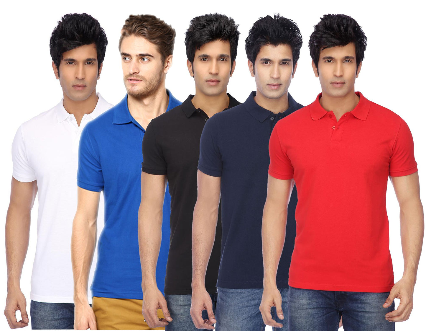 Ketex Cotton Blend Half Sleeves Polo Tshirt (Pack of 5)