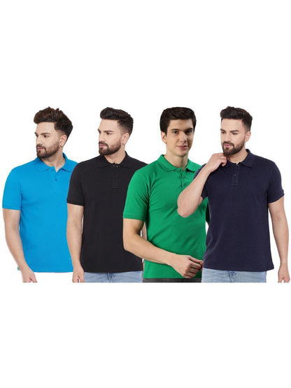 Ketex Cotton Blend Half Sleeves Polo Tshirt (Pack of 4)