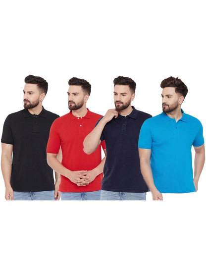 Ketex Cotton Blend Half Sleeves Polo Tshirt (Pack of 4)