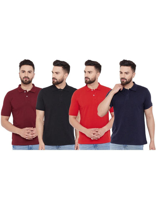 Ketex Cotton Blend Half Sleeves Polo Tshirt (Pack of 4)