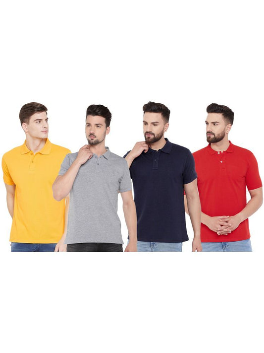 Ketex Cotton Blend Half Sleeves Polo Tshirt (Pack of 4)