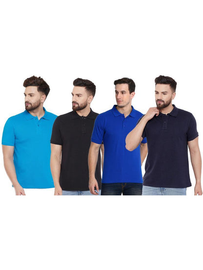 Ketex Cotton Blend Half Sleeves Polo Tshirt (Pack of 4)