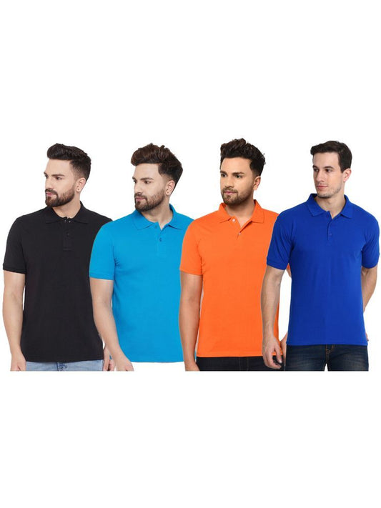 Ketex Cotton Blend Half Sleeves Polo Tshirt (Pack of 4)