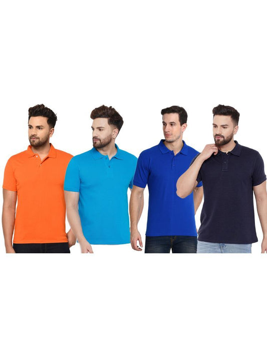 Ketex Cotton Blend Half Sleeves Polo Tshirt (Pack of 4)