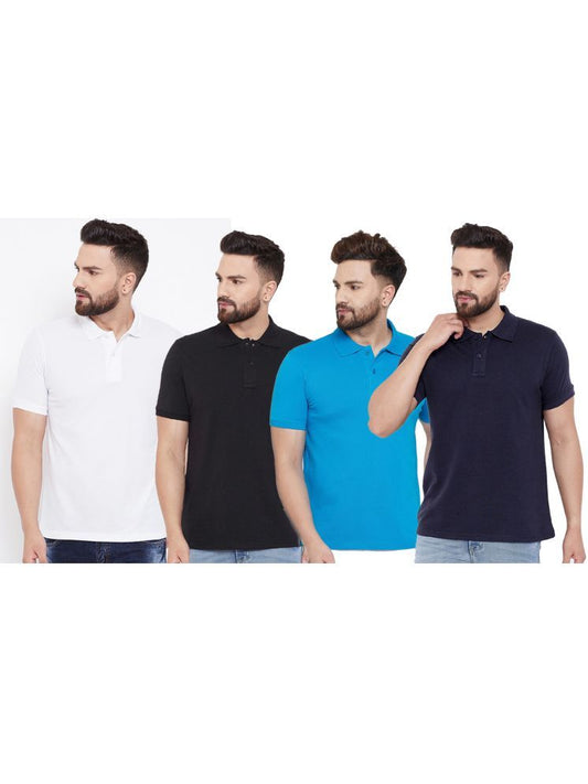 Ketex Cotton Blend Half Sleeves Polo Tshirt (Pack of 4)