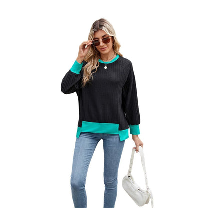 Pullover Knitting Loose Multicolor Top For Women